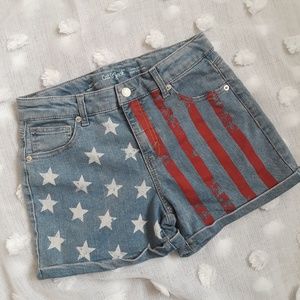 💥SALE 🤑NWOT/Cat & Jack Denim short American flag
